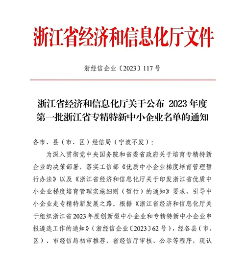 杭州ninegame入选“浙江省专精特新中小企业”